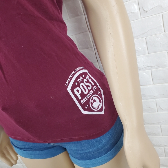 bella canvas maroon medium vneck shirt ( 5 for $20 ) - Picture 4 of 8